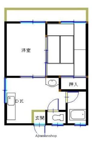 第一伊敷コーポ(2K/2階)の間取り写真