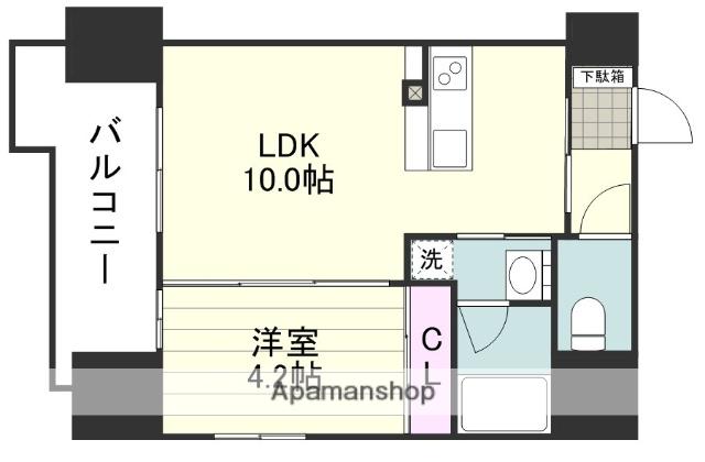 S-FORT鹿児島駅前ベイサイド(1LDK/7階)の間取り写真