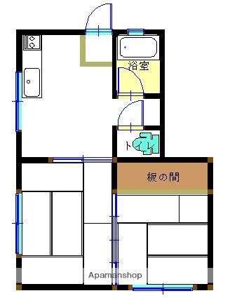 ビラ尾上(2DK/1階)の間取り写真