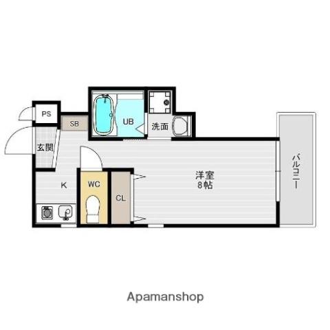 フェリス荒田(ワンルーム/5階)の間取り写真