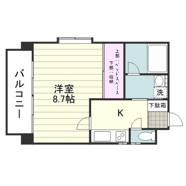 KAZUBLDG(1K/3階)の間取り写真