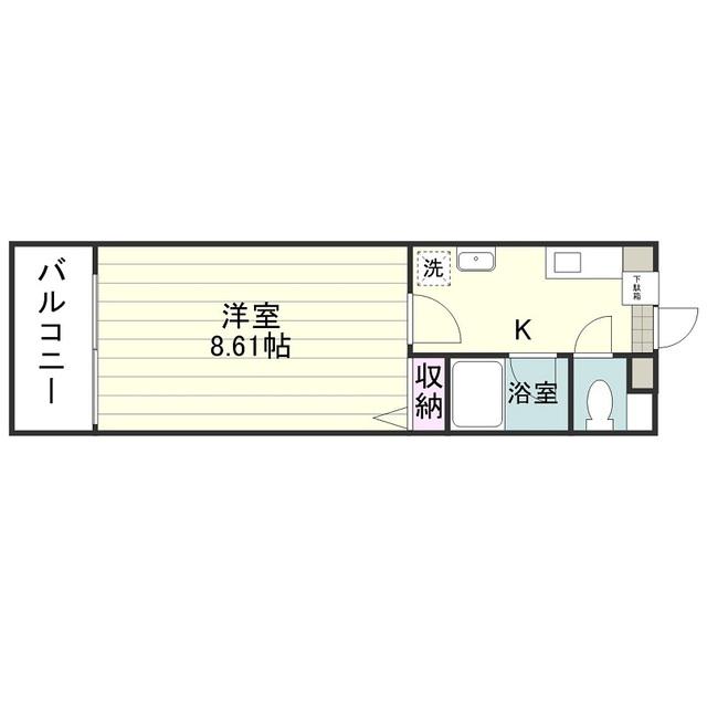 アーバン上荒田(1K/2階)の間取り写真