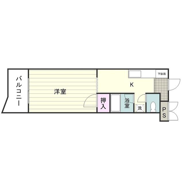 ハイツ宮原(1K/4階)の間取り写真