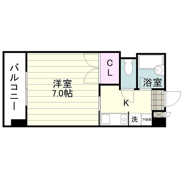 ベルハイム大学前(1K/3階)の間取り写真