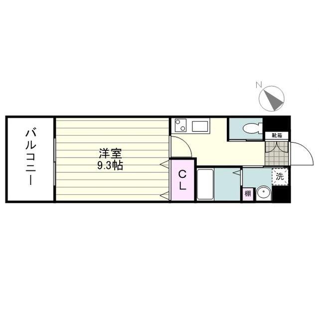 セントラルハイツ上之園(1K/9階)の間取り写真