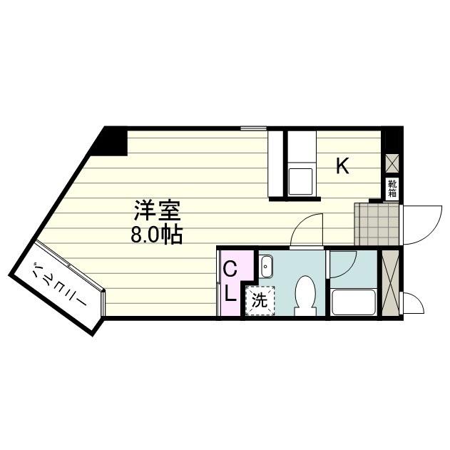 グリーンモール(ワンルーム/3階)の間取り写真