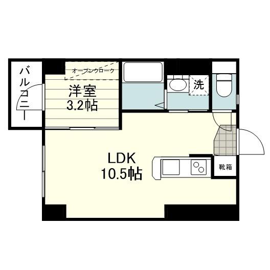 パースサイドタワー(1LDK/8階)の間取り写真