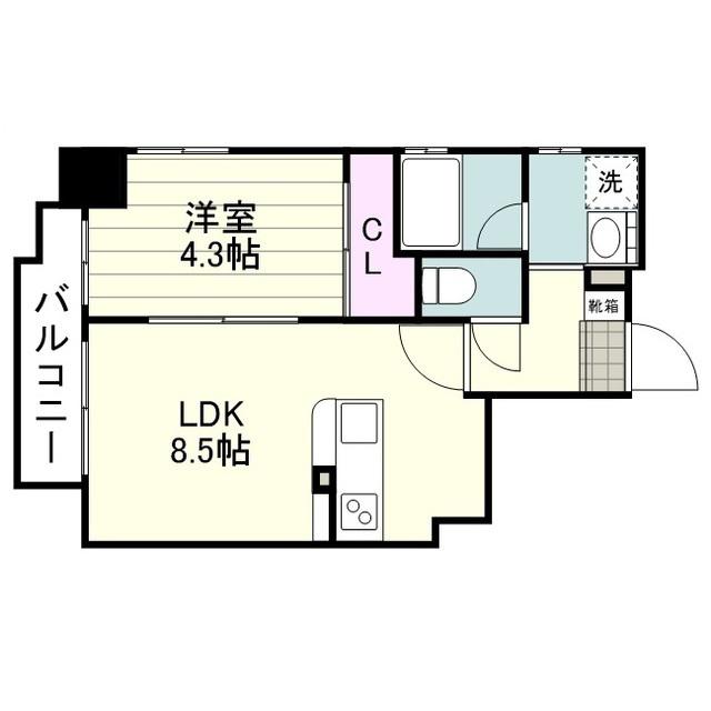 Fシリーズ南林寺(1LDK/8階)の間取り写真