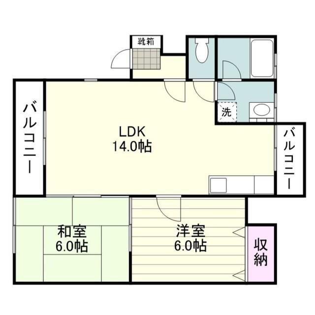 チェルシーコート(2LDK/1階)の間取り写真