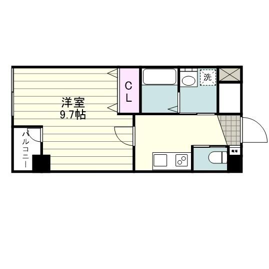 ウェルネスくわのき(1K/3階)の間取り写真