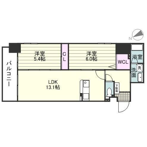 フォンスタワー南林寺(2LDK/6階)の間取り写真