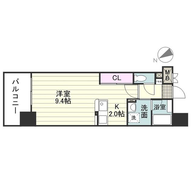 フォンスタワー南林寺(1K/4階)の間取り写真