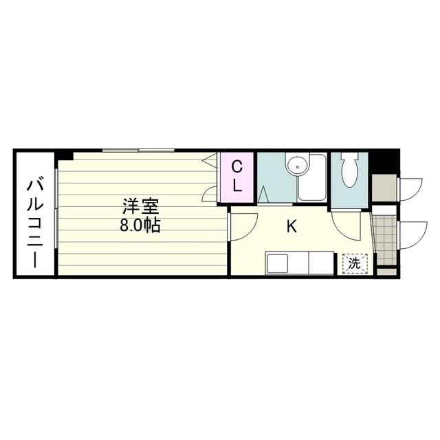 ミレニア城西(1K/3階)の間取り写真