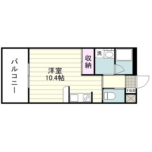 エヴォルート東谷山(ワンルーム/5階)の間取り写真