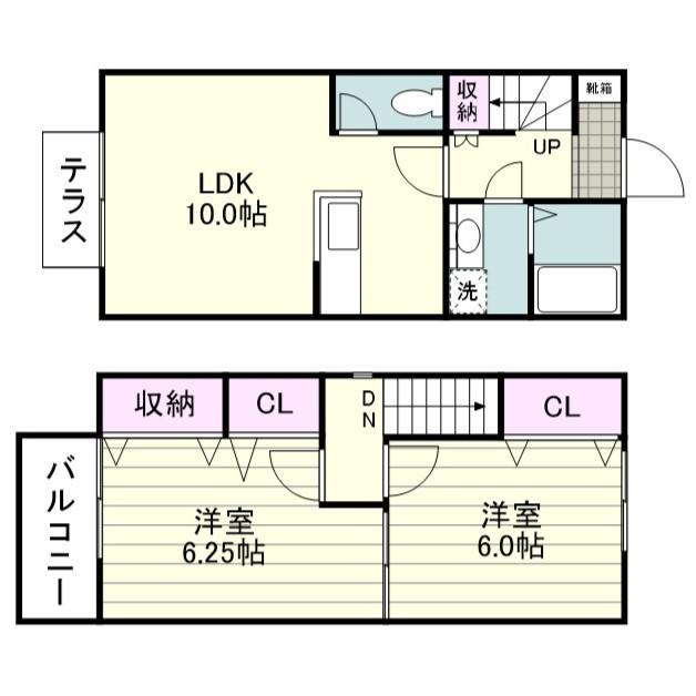 ファミーユ弐番館(2LDK/1階)の間取り写真