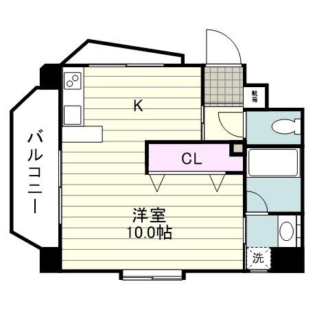 メゾン一刻上荒田(ワンルーム/4階)の間取り写真