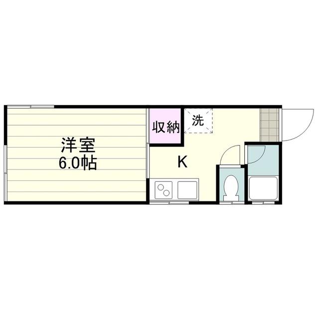 樟南ハイツ(1K/2階)の間取り写真