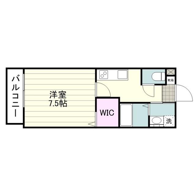 PLAISIR(1K/4階)の間取り写真