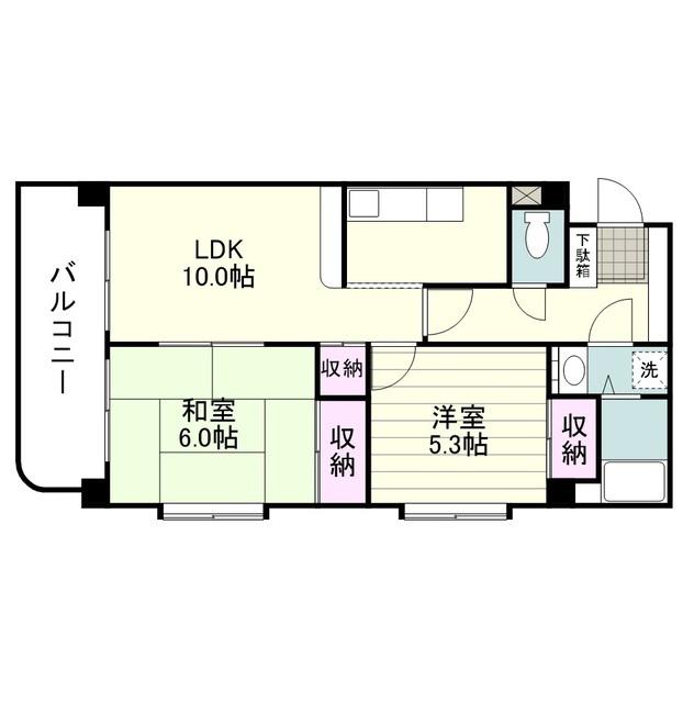 パークマンション明和(2LDK/1階)の間取り写真