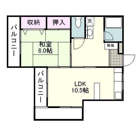 森田小松原館(1LDK/3階)の間取り写真