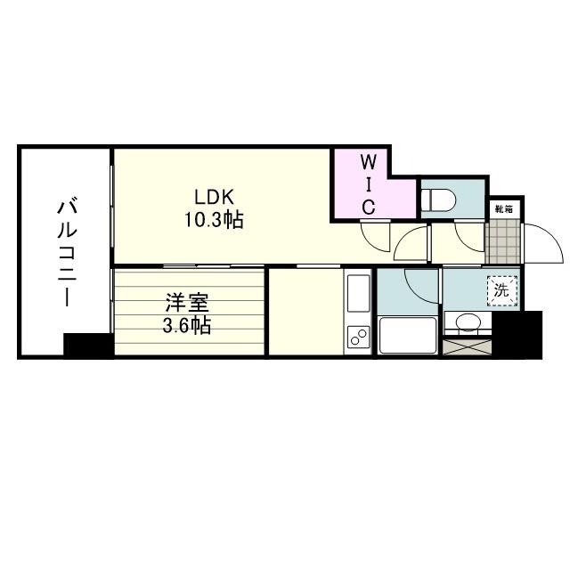 RJRプレシア郡元Ⅲ(1LDK/7階)の間取り写真