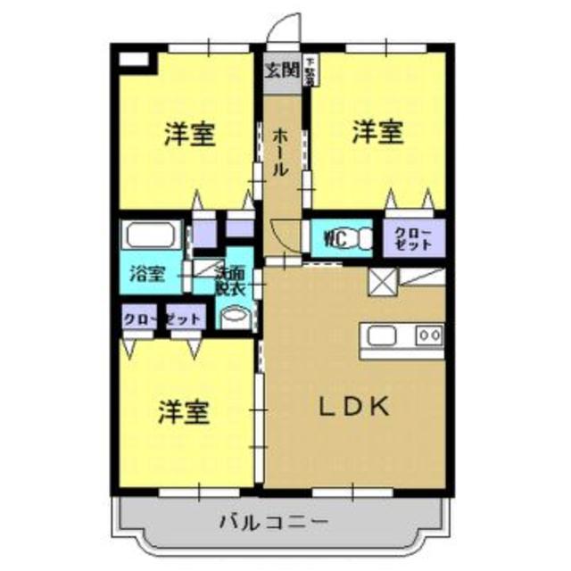 リバーサイドM(3LDK/3階)の間取り写真