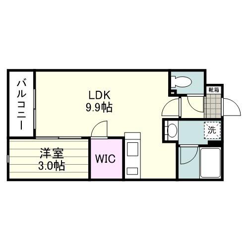 D DESIGN郡元(1LDK/1階)の間取り写真