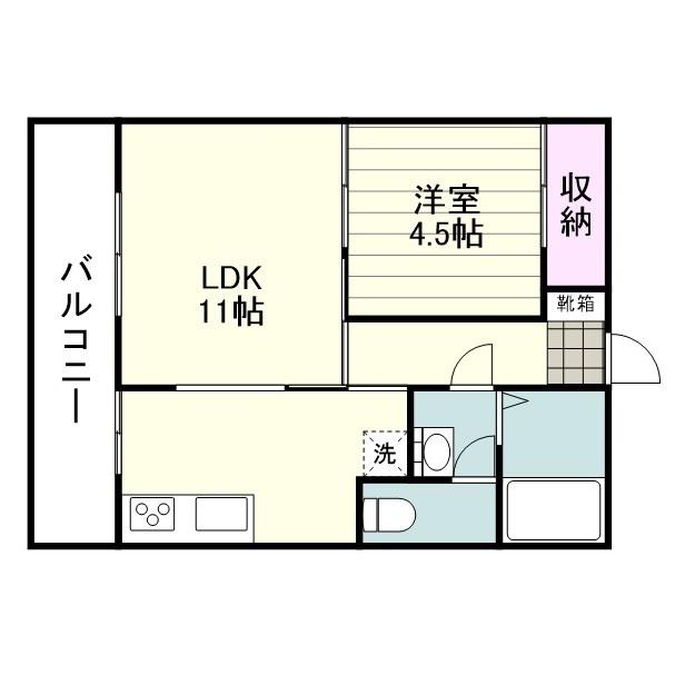 イシカワビル(1LDK/3階)の間取り写真