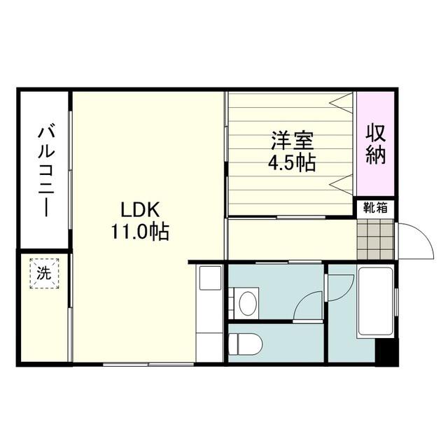 イシカワビル(1LDK/3階)の間取り写真