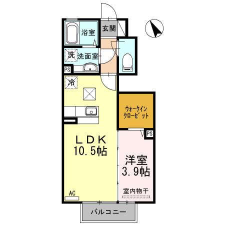 セジュールSAWA(1LDK/1階)の間取り写真