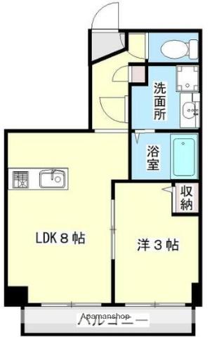ピネータ天保山(1LDK/2階)の間取り写真