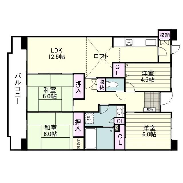 サンハイツ・アペックス(4LDK/6階)の間取り写真