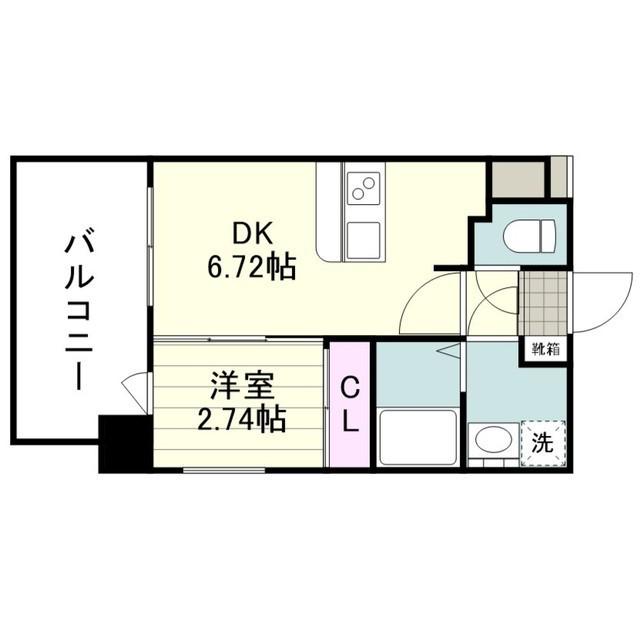 リアンシエルブルー高麗(1DK/3階)の間取り写真