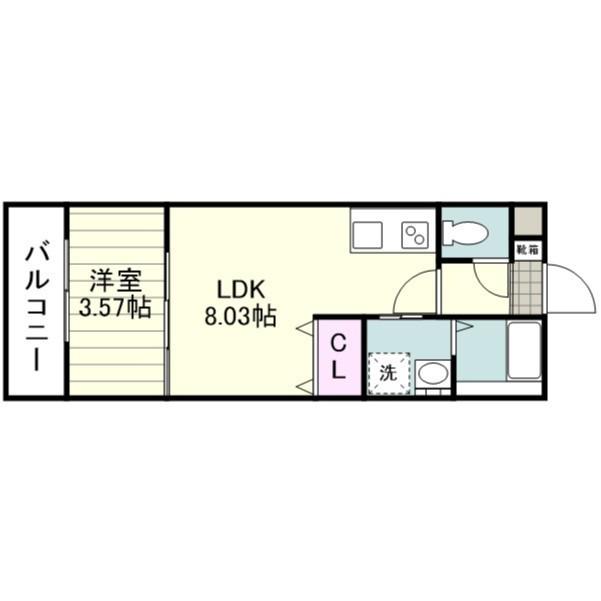 スマートスクエア南郡元(1LDK/5階)の間取り写真