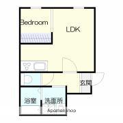 稲荷ノアレジデンス(1LDK/2階)の間取り写真