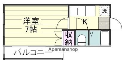 サンライフ永野(1K/3階)の間取り写真