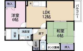 コーポ光(2LDK/2階)の間取り写真