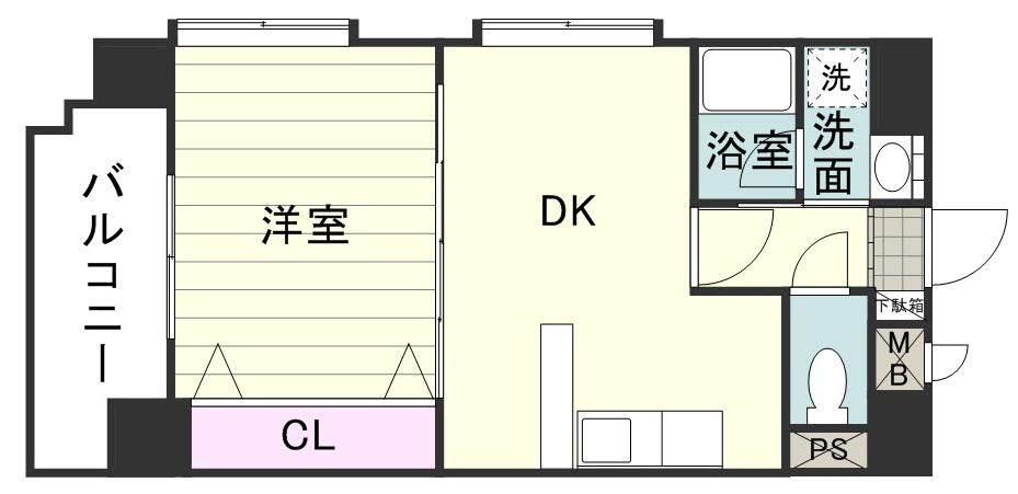 ブルースター天保山(1LDK/4階)の間取り写真