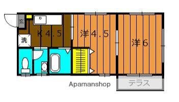 町宝ビル(2K/1階)の間取り写真