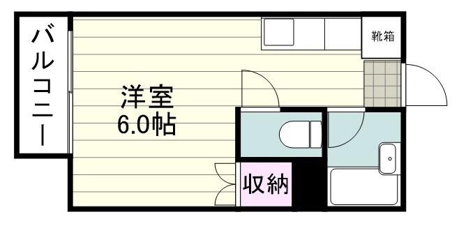 エントピア鴨池Ⅲ(1K/3階)の間取り写真