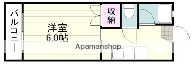 メゾンプチ鴨池(1K/2階)の間取り写真
