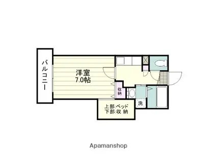 COSUMO UEARATA(1K/7階)の間取り写真