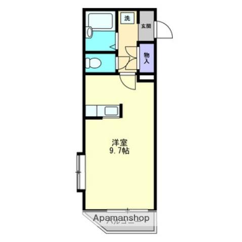 ボヌール武(ワンルーム/2階)の間取り写真