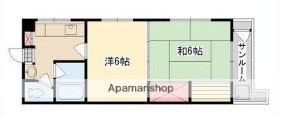 益山ビル(2K/2階)の間取り写真