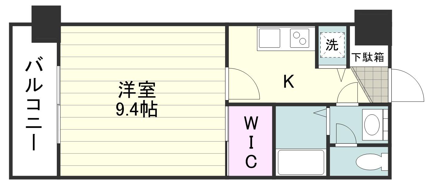 RJR上荒田(1K/10階)の間取り写真