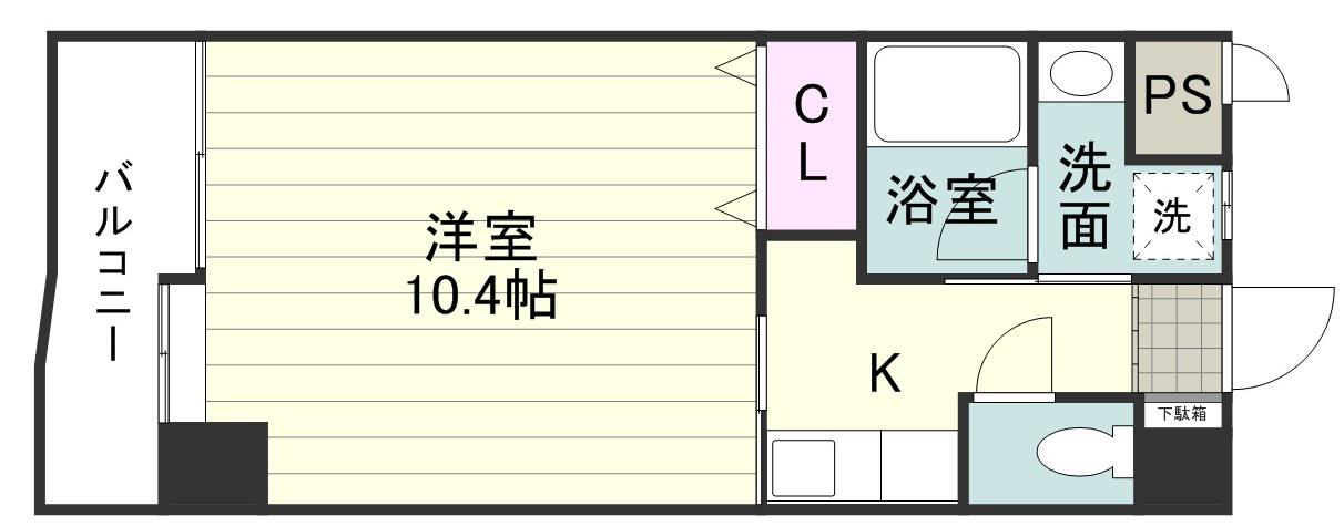 サンパティーク鴨池(1K/2階)の間取り写真
