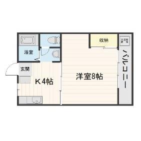 コーポ田畑(1K/2階)の間取り写真