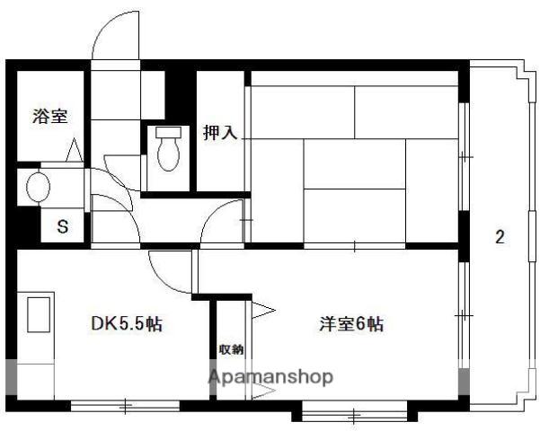 エトワール・ドゥ・エスポワール(2DK/2階)の間取り写真