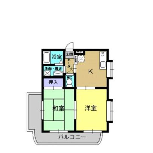 LA FORET FUKUMOTO(2K/2階)の間取り写真