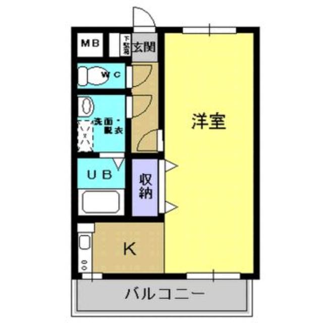 コンフォート西田(ワンルーム/1階)の間取り写真